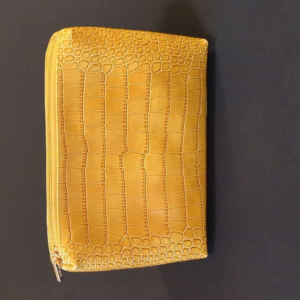 Staud Caramel Croc Leather Pouch